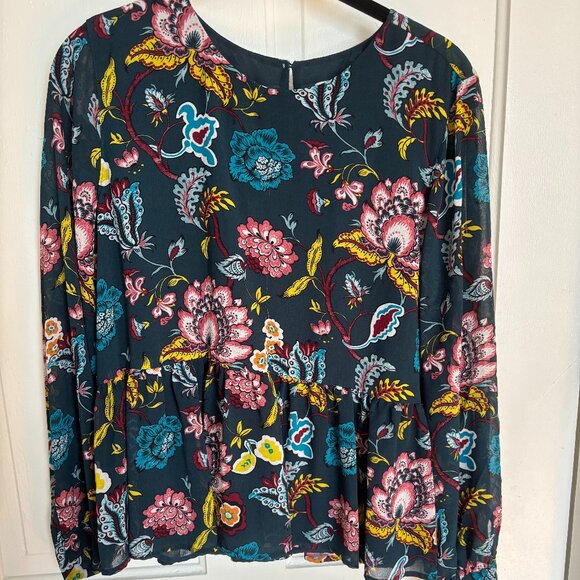 LOFT Tops - Paisley patterned long sleeve blouse